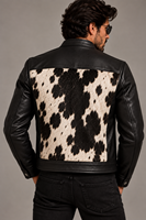 Veste de motard en cuir de vache véritable de qualité supérieure pour homme, noir et blanc, style café racer, veste streetwear de luxe personnalisée pour homme