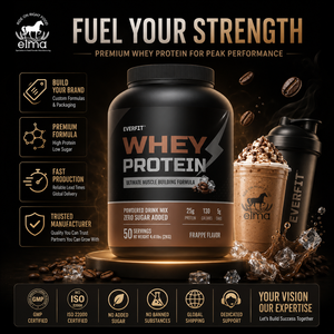 Elma Food Proteína de Suero Concentrada 1KG Sabor Vainilla Sin Azúcar Añadido 50 Porciones Fórmula para el Crecimiento Muscular BCAA Sin GMO - Product Image 1