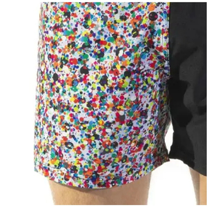 Shorts pour hommes noirs à taille élastique avec broderie et ceinture bleue, décontractés, sportifs, respirants, en maille, coupe ajustée - Product Image 6