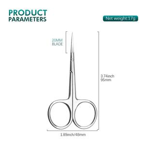 Tijeras de manicura de acero inoxidable con punta curva para recortar cutículas, con hoja afilada y diseño de mango redondo - Product Image 4
