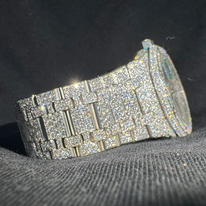 Reloj de Lujo para Hombre, Estilo Antiguo, Cuadrado, de Cuarzo, con Diamantes, de Acero Inoxidable, Estilo Hip Hop - Product Image 1