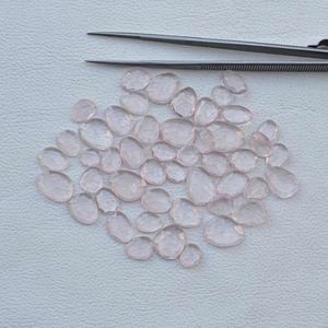 8mm 10mm 12mm Quartz Rose Naturel Tranche À Facettes Talpe Polki Cut Pierres Précieuses Pour La Fabrication De Bijoux AAA Qualité Pierres Semi Précieuses - Product Image 3