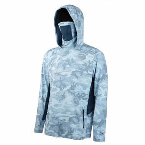 Camisa de Pesca con Capucha para Hombre, Material Poliéster/Spandex, Camuflaje, Manga Larga, Protección Solar UPF 50, Anti-UV, Secado Rápido - Product Image 1