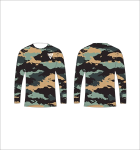 เสื้อยืดแขนยาวลายพรางสีน้ำตาลเข้มสำหรับผู้ชาย ลายพิมพ์แบบนามธรรม คอกลม สวมใส่สบายๆ สไตล์สตรีทแวร์ เหมาะสำหรับออกกำลังกาย - Product Image 4
