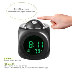 Reloj Despertador Inteligente con Proyección LCD, Funciona con Batería, con Transmisión de Voz, Función de Repetición y Visualización de Temperatura, Sistema de Hora de 12/24 Horas - Product Image 6