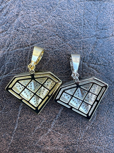 จี้เพชรโมอิสซาไนต์ทรงกลมสีใสแบบไอซ์คัท สไตล์ฮิปฮอป ชุบโรเดียม รูปทรงเพชร เงินแท้ 925 - Product Image 5