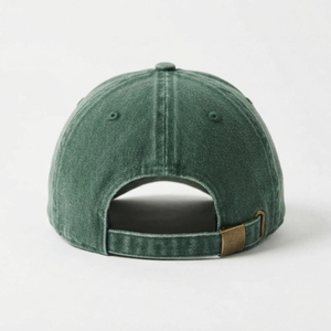 Casquette de baseball en coton vert avec lettre A brodée en blanc sur le panneau avant, 6 panneaux, réglable, unisexe, style décontracté, look vintage - Product Image 2