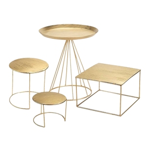 Juego de 4 Soportes Metálicos Rosados para Tartas, Torre de Exhibición de Postres y Cupcakes, Bandejas Redondas y Rectangulares para Servir en Bodas, Fiestas y Cumpleaños - Product Image 4