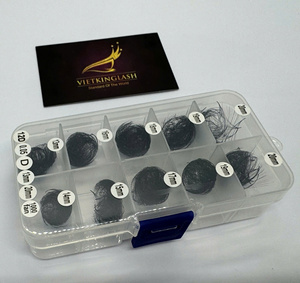 Extensiones de Pestañas Coreanas PBT Negro Mate, Pestañas en Forma de W de 0.07mm, Bandeja Mixta, Cajas de Pestañas con Logotipo Personalizado, Fácil de Abanicar - Product Image 5