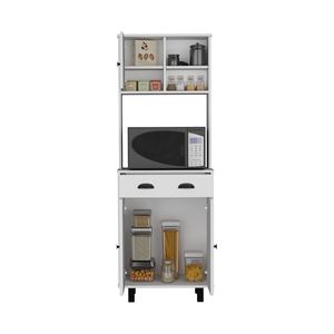 Dispensa da cucina Salem con 2 ante, 2 ripiani aperti e cassetto, con soluzione di archiviazione unica - Product Image 5