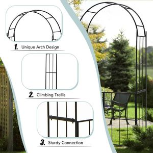 Arco da Giardino con Cancello, Supporto per Piante da Patio, Design Elegante di Recinzione e Traliccio - Product Image 2