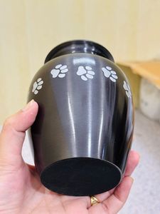 Pet Cremation <b>Urns</b> White Blue Silver Paw Print Design Customizable for <b>Cats</b> Dogs / Bulk Manufacturer Of Pet <b>Urn</b> Wholesale - Product Image 2