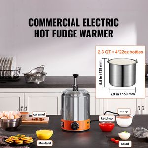 Dispenser Elettrico Commerciale per Formaggio 2.3 Qt, Scaldafonduta con Controllo Manuale della Temperatura 86-230 Fahrenheit, Dispenser in Plastica - Product Image 2