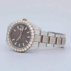 Reloj de Moda Personalizado con Diamantes, Movimiento de Cuarzo ETA, Fecha Automática, Esfera de Cristal, Correa de Acero Inoxidable para Reventa, Unisex - Product Image 2