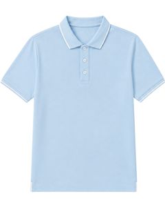 Camiseta Polo Azul Claro Personalizada para Hombre, Manga Corta, Informal, Lisa, Transpirable, para Golf, Verano, Mezcla de Algodón Premium - Product Image 1