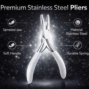 คีมต่อผมสแตนเลสคุณภาพสูง น้ำหนักเบา ใช้ซ้ำได้ ป้องกันการลื่น สำหรับเปิดวงแหวนไมโคร นาโน และเคราติน - Product Image 2