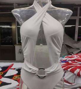 ชุดว่ายน้ำเซ็กซี่คอวีลึก 1 ชิ้น ด้านหน้ายางยืดเอวสูง ตัดเย็บแบบไฮคัท - Product Image 1