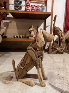 Escultura de Perro Tallada a Mano en Madera Maciza, Arte y Coleccionable, Decoración para el Hogar - Product Image 6