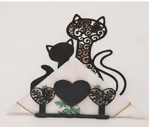 Lindo Porta Servilletas Metálico con Diseño de Gato, Recubrimiento en Polvo Negro, de Pie, para Decoración de Mesa y Uso en la Cocina - Product Image 2