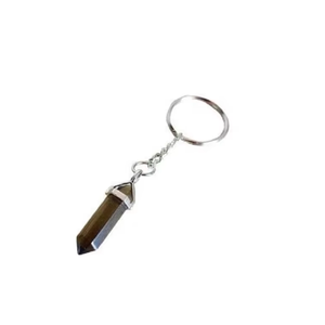 High Quality Crystal Keychain Stone Smoky Quartz Pencil <b>key</b> <b>chain</b> natural Stone bead Healing <b>Key</b> Holder Gift Women <b>Key</b> <b>Chains</b> - Product Image 5