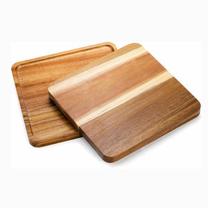 Square Acacia Cutting Board Set Two Sizes Rounded <b>Corners</b> Kitchen HORECA OEM Custom Vietnam - Product Image 3