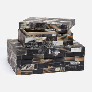 Caja de Joyería de MDF con Incrustaciones Grabadas, Hecha a Mano, de Lujo, Moderna, Ecológica, Decorativa, de Forma Rectangular, Cuadrada, con Color Personalizable - Product Image 3