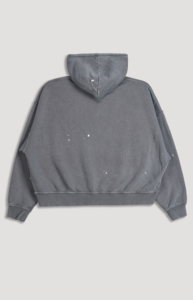 เสื้อฮู้ดซิปโอเวอร์ไซส์ทรงครอป ผ้าฝ้ายเฟรนช์เทอร์รี่ สีพื้น สำหรับผู้ชาย สวมใส่สบายๆ ในฤดูใบไม้ร่วง  รับสั่งทำโลโก้ปัก OEM  กระเป๋าปักลาย - Product Image 2