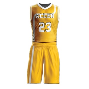 Maillots et shorts de basket-ball personnalisés avec nom du joueur imprimé par transfert thermique, séchage rapide, réversibles, respirants, 100% polyester - Product Image 6