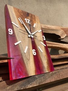 Reloj de Pared de Resina Epoxi y Madera Natural Premium, Hecho a Mano, Estilo Río, Silencioso, de Cuarzo, Decoración Moderna para el Hogar, Artículo de Regalo - Product Image 3