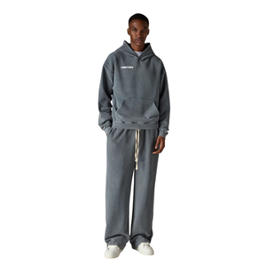 Conjunto de Sudadera con Capucha y Pantalones Rectos para Hombre, Estilo Casual, Dos Piezas, Personalizable OEM ODM - Product Image 1