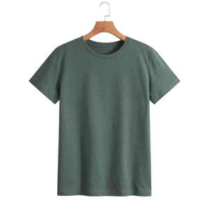 T-shirt à manches courtes pour homme, col rond, coupe classique, couleur unie, jersey de coton respirant, style décontracté - Product Image 6