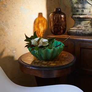 Tazón de Vidrio Verde Ondulado Hecho a Mano, Diseño Vintage Tallado, Plato Decorativo para Servir, Centro de Mesa para Cocina y Hogar - Product Image 4