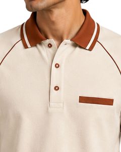 Camiseta Polo Marrón Personalizada para Hombre, Ropa Deportiva Casual Premium de Verano, Transpirable, para Golf, con Manga Raglán, Prenda Superior a la Moda - Product Image 5