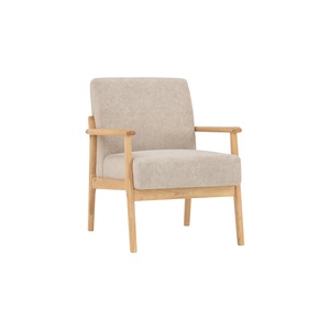 Canapé une place en tissu haute performance avec pieds en bois robustes pour salon contemporain, appartement, hôtel, usage domestique - Product Image 1