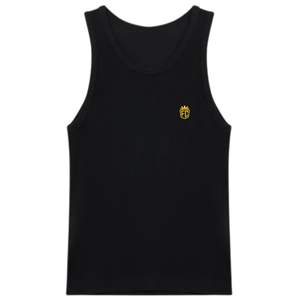 Camiseta sin mangas acanalada de algodón para hombre, color negro liso, estilo casual ajustado, ideal para verano, venta al por mayor OEM - Product Image 2