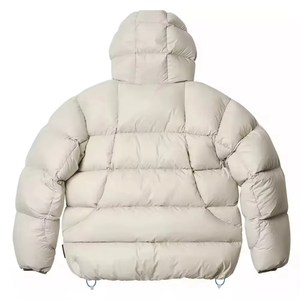 Chaqueta de Plumón con Capucha para Hombre, Color Beige, Gruesa, Aislante para Invierno, Resistente al Viento, Chaqueta Acolchada para Clima Frío, Ropa Exterior Informal de Primera Calidad - Product Image 2