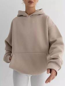 Sweat à capuche pour femme, best-seller de l'hiver, de bonne qualité, design personnalisé à manches longues, style décontracté 100% coton avec fermeture devant - Product Image 2
