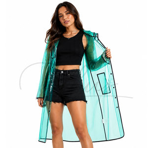 Manteau de pluie long imperméable pour femme, style coupe-vent personnalisé 2026, en EVA transparent, tendance et imperméable - Product Image 2