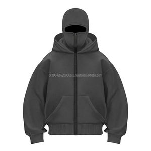 Sweat à capuche en coton unisexe personnalisé, de haute qualité, fermeture éclair intégrale, sweat à capuche thermique d'hiver, style streetwear avec impression numérique pour hommes - Product Image 1