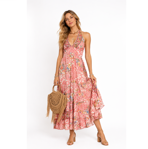 Stylish Silk Long Maxi <b>Dress</b> for Women Boho Party <b>Dress</b> Eco friendly Wrinkle Free & Comfortable Maxi <b>Dress</b> at Low Price - Product Image 1