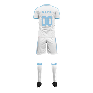 Ensemble d'uniformes de football de haute qualité 100% polyester, design personnalisé, maillots et hauts imprimés par transfert thermique, uniforme à manches courtes - Product Image 6