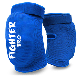 Protège-coudes Fighter Pro bleus, équipement de protection pour arts martiaux, tissu respirant, utilisation toutes saisons - Product Image 1
