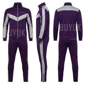 Ensemble de survêtement noir et or pour homme, manches longues, fermeture éclair, style sportif décontracté, vêtements d'automne, polyester, coupe régulière, jogging - Product Image 6