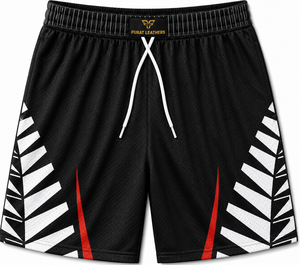 FURAT LEATHERS Men's Sporty <b>Board</b> Shorts White <b>Black</b> Red Leopard Print Quick Dry Elastic Waist Swimwear Short Length Mid Waist - Product Image 3