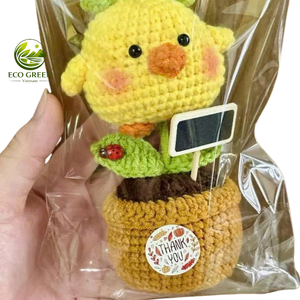 Maceta de ganchillo con forma de animal, hecha a mano, de peluche, estilo Kawaii, adorno, juguete de apoyo emocional, compañero de escritorio, regalo - Product Image 5