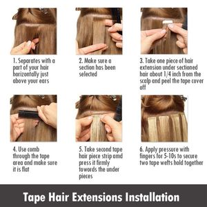 Extensiones de Cabello de Largo Prolongado de Hasta 40'' a Precio de Mayoreo, Color Personalizado, Extensiones de Cabello con Cinta Adhesiva, Grado 12A, 40 Piezas/100g - Product Image 4