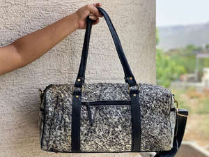 Custom Large Cowhide Leather Handmade Luggage <b>Bag</b> Carryall Weekender Overnight Gym Sports Carry on Travel Duffel <b>Bags</b> - Product Image 2