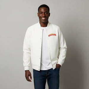 แจ็คเก็ตวาร์ซิตี้แขนยาวแบบขายส่ง OEM ผลิตตามสั่งสำหรับผู้ชาย ดีไซน์ล่าสุด สไตล์ลำลอง สำหรับฤดูหนาว ไซส์ใหญ่ ปักลาย ถักทอ - Product Image 1