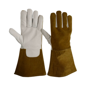 Gants de soudage TIG de qualité supérieure, résistants, en cuir de chèvre et de vache, en aramide, protection industrielle contre la chaleur pour les mains et les bras - Product Image 4