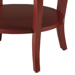 Red Round <b>Side</b> Table with Bottom Shelf Elegant Coffee Tables Design - Product Image 6
